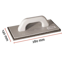 Sponsbord met afmetingen 280 bij 140 millimeter