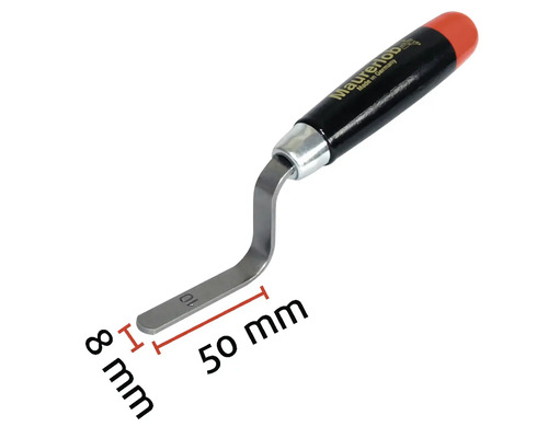Metseltroffel met afmetingen acht millimeter bij 50 millimeter.