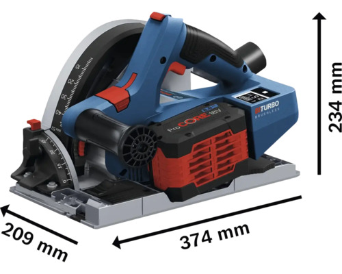 Accucirkelzaag met maataanduidingen
