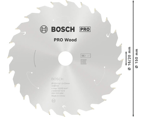 Bosch Pro houtzaagblad met een diameter van 150 millimeter