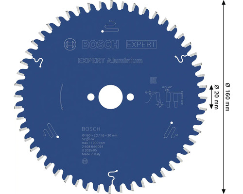 Bosch Expert Aluminium cirkelzaagblad, 160 millimeter diameter