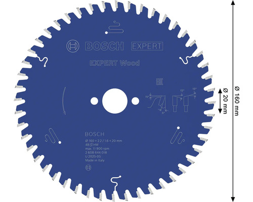 Bosch Expert houtzaagblad met een diameter van 160 millimeter