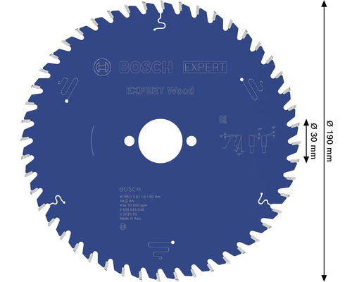 Bosch Expert houtzaagblad, 190 millimeter diameter