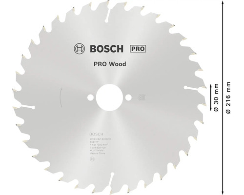 Bosch Pro houtzaagblad met een diameter van 216 mm