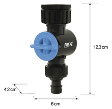 For Q Logo Waterkraan met afmetingen