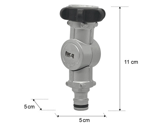 Kraanstuk met afmetingen van 11 cm hoogte en 5 cm breedte