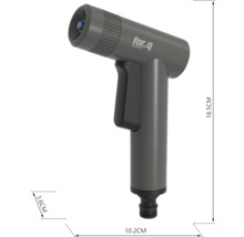For Q waterpistool met afmetingen