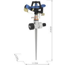 Tuinsproeier met grondpen en afmetingen