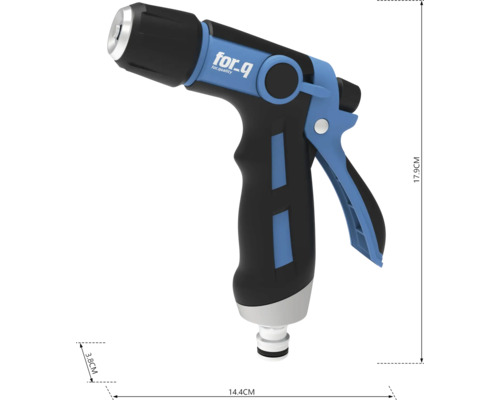 Tuinspuit met de afmetingen 17,9 cm hoog en 14,4 cm breed