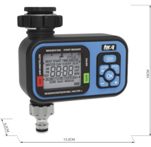 Watercomputer met display en bedieningselementen voor het regelen van de irrigatie