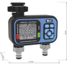 Irrigatiecomputer met digitaal display en diverse instelmogelijkheden voor tuinirrigatie