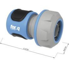 Tuinslangkoppeling met afmetingen 6,3 cm lengte en 4 cm diameter