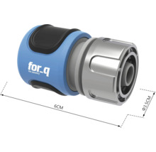 For_q Logo slangstuk met een diameter van 3,5 cm en een lengte van 6 cm