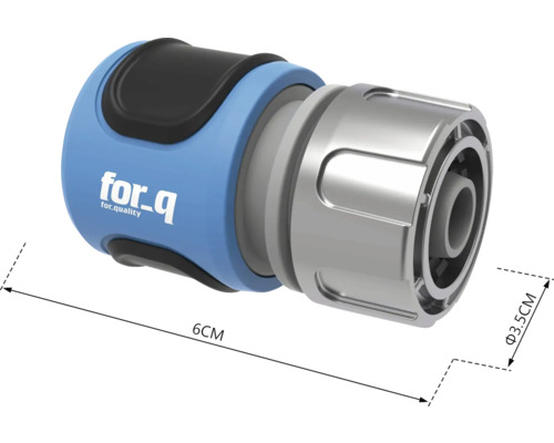 For_q Logo slangstuk met een diameter van 3,5 cm en een lengte van 6 cm