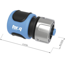 Tuinslangconnector met afmetingen van 6,3 cm bij 3,5 cm