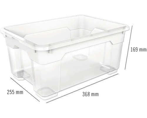 Opbergdoos met de afmetingen 368 mm x 255 mm x 169 mm
