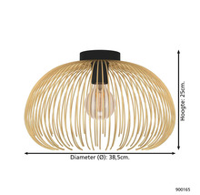 Plafondlamp van metaal met een diameter van 38,5 cm en een hoogte van 25 cm