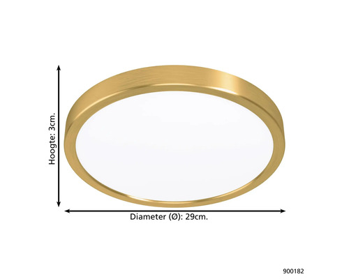 Plafondlamp, diameter 29 cm, hoogte 3 cm