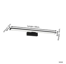 Afbeelding van een 60 centimeter lange led-wandlamp met de afmetingen 12 centimeter afstand en 4 centimeter hoogte
