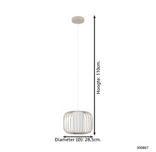 Hanglamp met een diameter van 28,5 cm en een hoogte van 110 cm