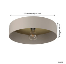 Plafondlamp met een diameter van 42 cm en een hoogte van 16 cm