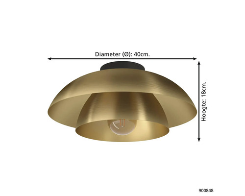 Plafonnière van metaal, diameter 40 cm