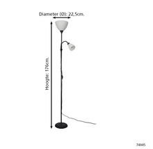 Vloerlamp met leeslamp, hoogte 176 centimeter
