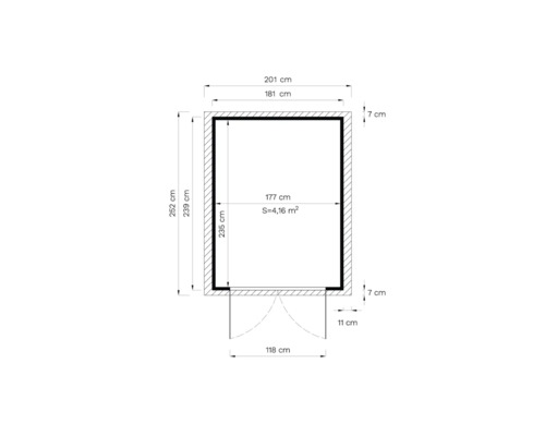 Afmetingen van het tuinhuis
