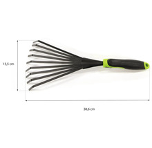 Metalen bladhark, 38,6 cm lang en 15,5 cm breed