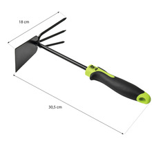 Tuinhack met drie tanden, een breedte van 18 cm en een lengte van 30,5 cm