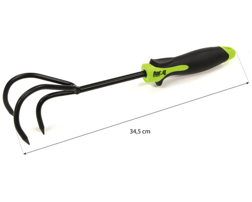 Tuinkrabber met drie tanden en een lengte van 34,5 cm