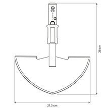 Graskantensteker met een breedte van 21,5 centimeter en een hoogte van 26 centimeter.