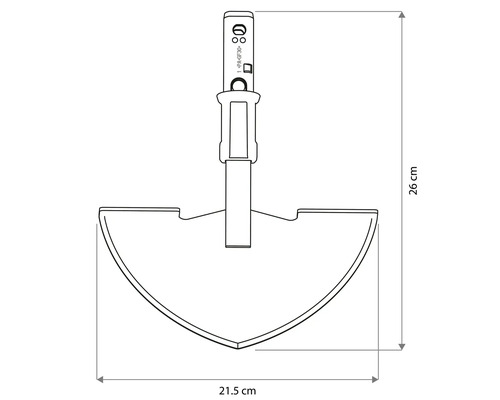 Graskantensteker met een breedte van 21,5 centimeter en een hoogte van 26 centimeter.