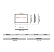 Technische tekening voor bergkast met 2 deuren. Buitenmaten 102 bij 87 bij 193 centimeter. Binnenmaten 90 bij 71 bij 180 centimeter.