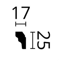 Profieltekening van een lijst met de afmetingen 17 bij 25