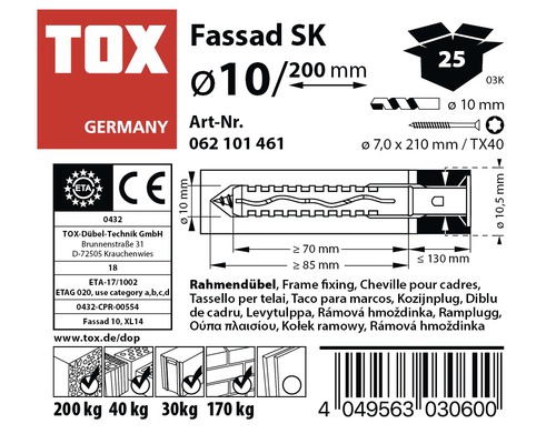 TOX Fassad SK plug informatie
