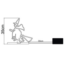 Halloween-decoratie heks op bezem, hoogte 35 centimeter, snoerlengte 30 centimeter.