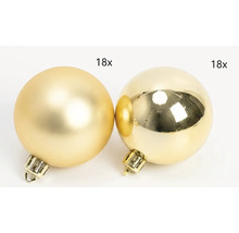 Kerstballen set bestaande uit 18 matte en 18 glanzende ballen.
