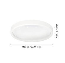 Ronde LED-plafondlamp met sterrenhemel-effect, diameter 57 centimeter, hoogte 7 centimeter.
