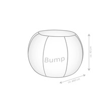 Maattekening van een Bump vloerkussen met een hoogte van circa 40 centimeter en een diameter van circa 60 centimeter.
