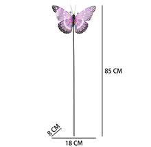 Paarse tuinsteker vlinder, hoogte 85 centimeter, breedte 18 centimeter, diepte 8 centimeter.