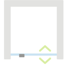 Symbool voor hoogteverstelbaarheid