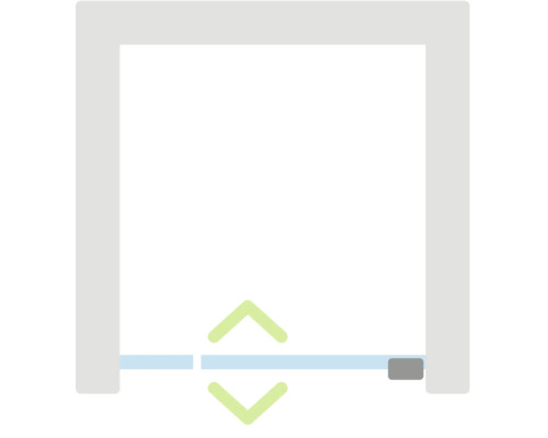 Symbool voor een automatische valdorpel onder een deur.