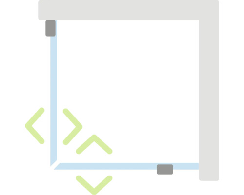 Schematische weergave van het instelbereik van een douchecabine