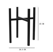 Metalen plantenstandaard met een hoogte van 25 centimeter en een breedte van 26.5 centimeter voor bloempotten