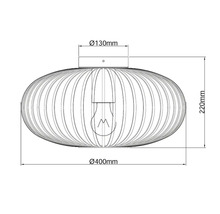 Technische tekening van een ronde plafondlamp met afmetingen 400 millimeter diameter en 220 millimeter hoogte.