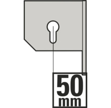Technische tekening van een cilinder met een aanduiding van 50 millimeter