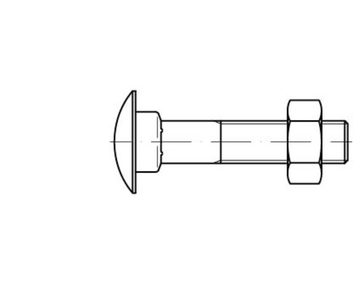 Schematische weergave van een slotbout met moer