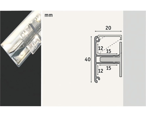 LED profiel met technische tekeningen