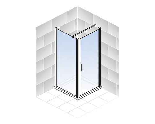 Hoekdouche met helder glas in badkameromgeving